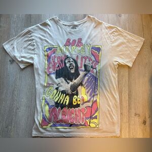 Zion Rootswear Bob Marley Graphic Tee - Cream